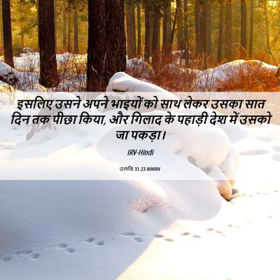 Picture 06 - उत्पत्ति 31:23 HINIRV - इसलिए उसने अपने - Bible Verse Picture