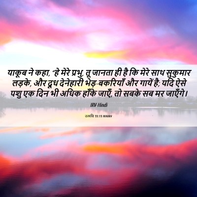 Picture 06 - उत्पत्ति 33:13 HINIRV - याकूब ने कहा, “हे - Bible Verse Picture