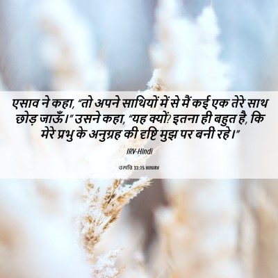 Picture 06 - उत्पत्ति 33:15 HINIRV - एसाव ने कहा, “तो - Bible Verse Picture