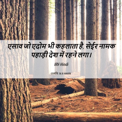 Picture 06 - उत्पत्ति 36:8 HINIRV - एसाव जो एदोम भी - Bible Verse Picture