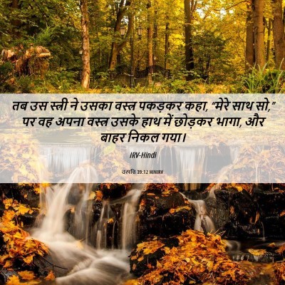 Picture 06 - उत्पत्ति 39:12 HINIRV - तब उस स्त्री ने - Bible Verse Picture
