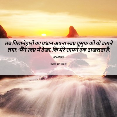 Picture 06 - उत्पत्ति 40:9 HINIRV - तब पिलानेहारों का - Bible Verse Picture