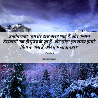 Picture 06 - उत्पत्ति 42:13 HINIRV - उन्होंने कहा, “हम - Bible Verse Picture