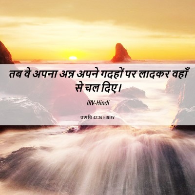 Picture 06 - उत्पत्ति 42:26 HINIRV - तब वे अपना अन्न - Bible Verse Picture