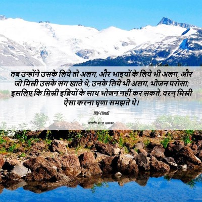Picture 06 - उत्पत्ति 43:32 HINIRV - तब उन्होंने उसके - Bible Verse Picture