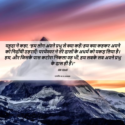 Picture 06 - उत्पत्ति 44:16 HINIRV - यहूदा ने कहा, “हम - Bible Verse Picture