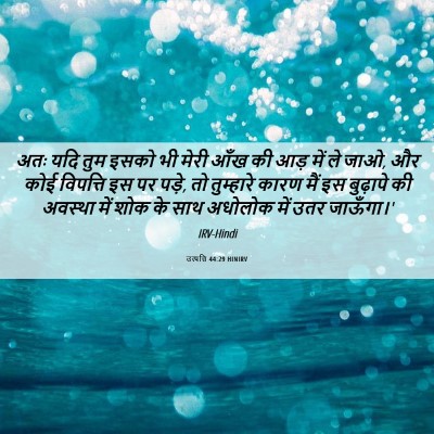 Picture 06 - उत्पत्ति 44:29 HINIRV - अतः यदि तुम इसको भी - Bible Verse Picture
