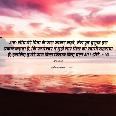 Picture 06 - उत्पत्ति 45:9 HINIRV - अतः शीघ्र मेरे - Bible Verse Picture
