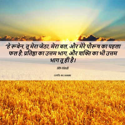 Picture 06 - उत्पत्ति 49:3 HINIRV - “हे रूबेन, तू मेरा - Bible Verse Picture