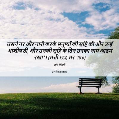 Picture 06 - उत्पत्ति 5:2 HINIRV - उसने नर और नारी - Bible Verse Picture