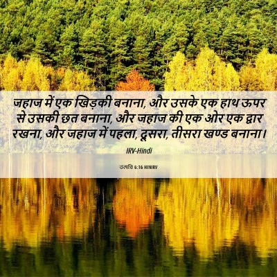 Picture 06 - उत्पत्ति 6:16 HINIRV - जहाज में एक खिड़की - Bible Verse Picture