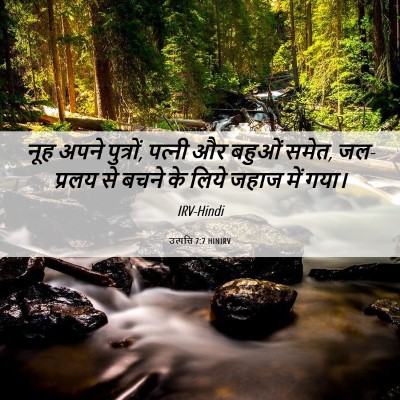 Picture 06 - उत्पत्ति 7:7 HINIRV - नूह अपने पुत्रों, - Bible Verse Picture