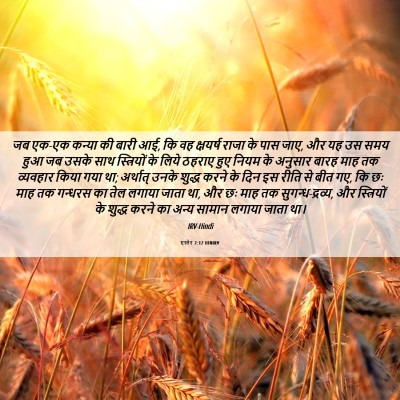 Picture 06 - एस्तेर 2:12 HINIRV - जब एक-एक कन्या की - Bible Verse Picture