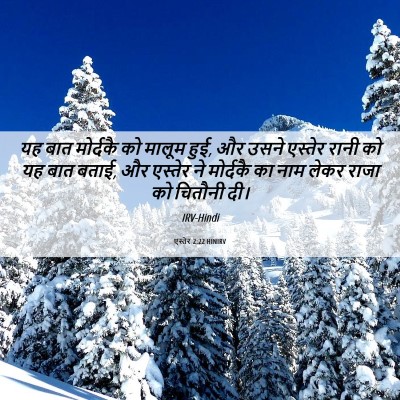 Picture 06 - एस्तेर 2:22 HINIRV - यह बात मोर्दकै को - Bible Verse Picture
