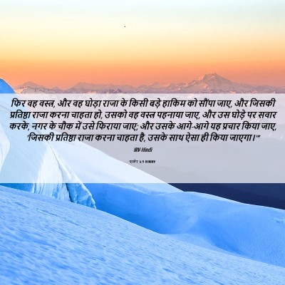 Picture 06 - एस्तेर 6:9 HINIRV - फिर वह वस्त्र, और - Bible Verse Picture