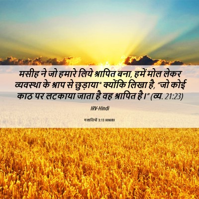 Picture 06 - गलातियों 3:13 HINIRV - मसीह ने जो हमारे - Bible Verse Picture