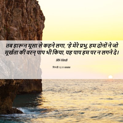 Picture 06 - गिनती 12:11 HINIRV - तब हारून मूसा से - Bible Verse Picture