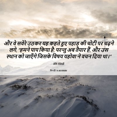 Picture 06 - गिनती 14:40 HINIRV - और वे सवेरे उठकर यह - Bible Verse Picture