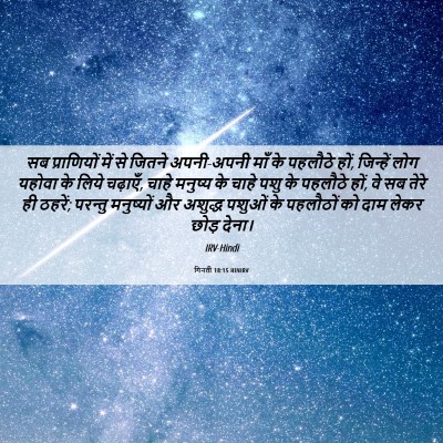 Picture 06 - गिनती 18:15 HINIRV - सब प्राणियों में - Bible Verse Picture