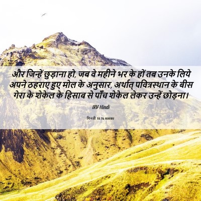 Picture 06 - गिनती 18:16 HINIRV - और जिन्हें - Bible Verse Picture