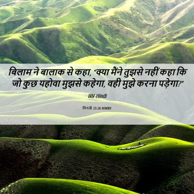 Picture 06 - गिनती 23:26 HINIRV - बिलाम ने बालाक से - Bible Verse Picture