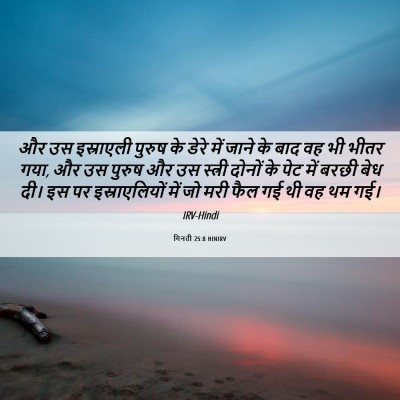Picture 06 - गिनती 25:8 HINIRV - और उस इस्राएली - Bible Verse Picture
