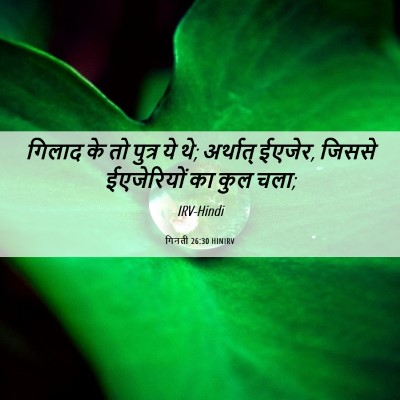 Picture 06 - गिनती 26:30 HINIRV - गिलाद के तो पुत्र - Bible Verse Picture