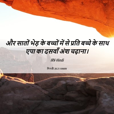 Picture 06 - गिनती 28:21 HINIRV - और सातों भेड़ के - Bible Verse Picture