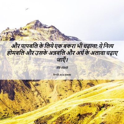 Picture 06 - गिनती 29:16 HINIRV - और पापबलि के लिये - Bible Verse Picture