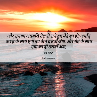 Picture 06 - गिनती 29:9 HINIRV - और उनका अन्नबलि - Bible Verse Picture