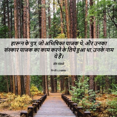 Picture 06 - गिनती 3:3 HINIRV - हारून के पुत्र, जो - Bible Verse Picture