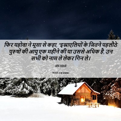Picture 06 - गिनती 3:40 HINIRV - फिर यहोवा ने मूसा - Bible Verse Picture