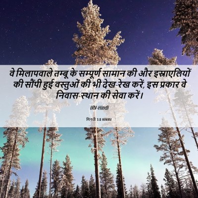 Picture 06 - गिनती 3:8 HINIRV - वे मिलापवाले - Bible Verse Picture