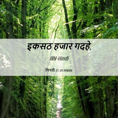 Picture 06 - गिनती 31:34 HINIRV - इकसठ हजार - Bible Verse Picture