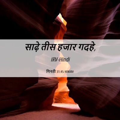 Picture 06 - गिनती 31:45 HINIRV - साढ़े तीस हजार - Bible Verse Picture