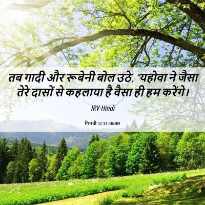 Picture 06 - गिनती 32:31 HINIRV - तब गादी और रूबेनी - Bible Verse Picture