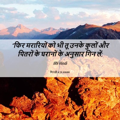 Picture 06 - गिनती 4:29 HINIRV - “फिर मरारियों को - Bible Verse Picture