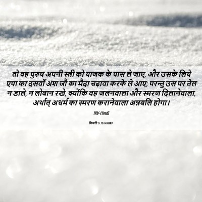Picture 06 - गिनती 5:15 HINIRV - तो वह पुरुष अपनी - Bible Verse Picture