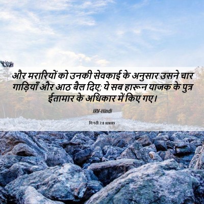 Picture 06 - गिनती 7:8 HINIRV - और मरारियों को - Bible Verse Picture