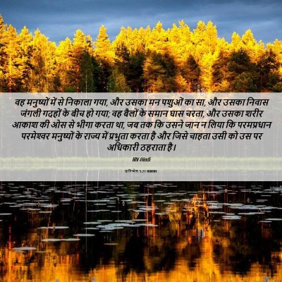 Picture 06 - दानिय्येल 5:21 HINIRV - वह मनुष्यों में से - Bible Verse Picture