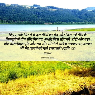 Picture 06 - दानिय्येल 7:20 HINIRV - फिर उसके सिर में के - Bible Verse Picture