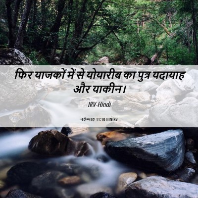 Picture 06 - नहेम्याह 11:10 HINIRV - फिर याजकों में से - Bible Verse Picture