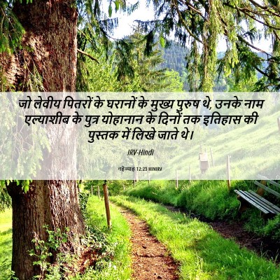 Picture 06 - नहेम्याह 12:23 HINIRV - जो लेवीय पितरों के - Bible Verse Picture