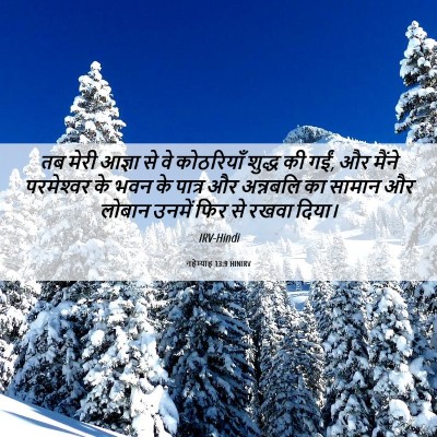 Picture 06 - नहेम्याह 13:9 HINIRV - तब मेरी आज्ञा से वे - Bible Verse Picture