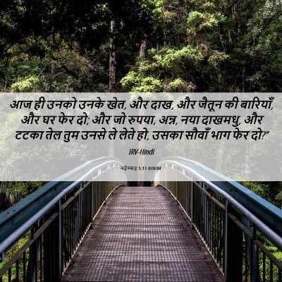 Picture 06 - नहेम्याह 5:11 HINIRV - आज ही उनको उनके - Bible Verse Picture