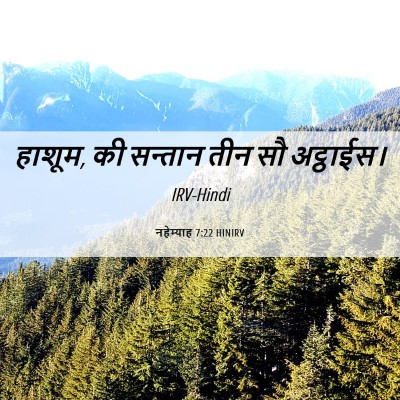 Picture 06 - नहेम्याह 7:22 HINIRV - हाशूम, की सन्तान - Bible Verse Picture
