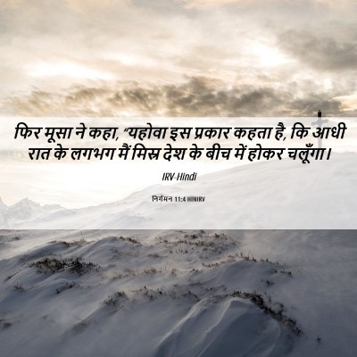 Picture 06 - निर्गमन 11:4 HINIRV - फिर मूसा ने कहा, - Bible Verse Picture