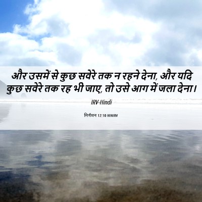 Picture 06 - निर्गमन 12:10 HINIRV - और उसमें से कुछ - Bible Verse Picture