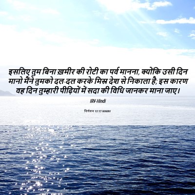 Picture 06 - निर्गमन 12:17 HINIRV - इसलिए तुम बिना - Bible Verse Picture