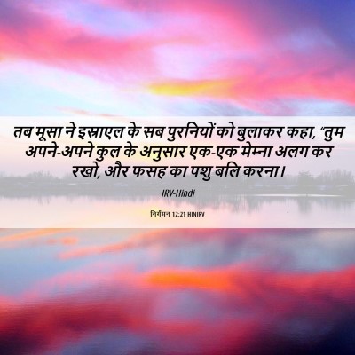 Picture 06 - निर्गमन 12:21 HINIRV - तब मूसा ने इस्राएल - Bible Verse Picture